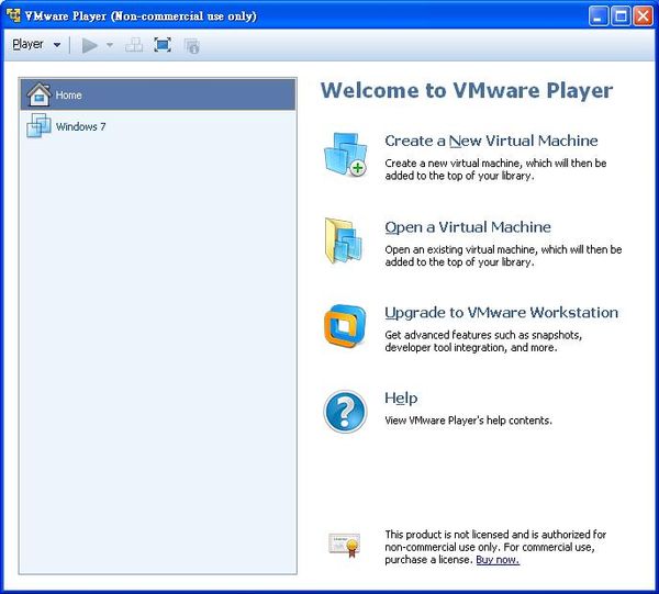 虛擬電腦 Vmware Player6 