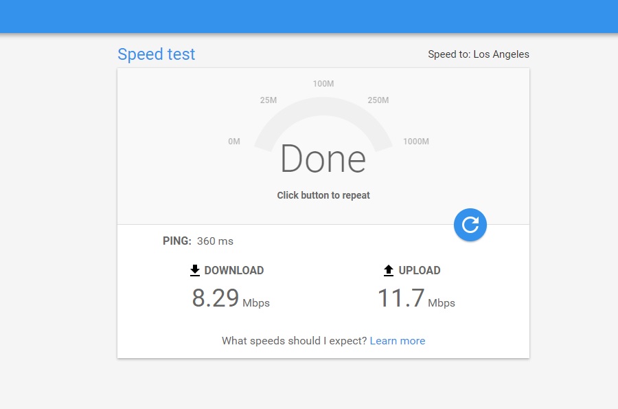 網路測速服務 Google fiber 測試固網/4G速度