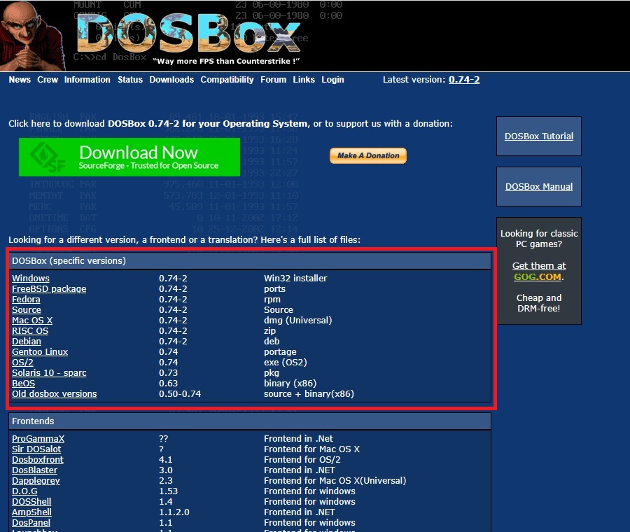 Dos模擬器 Dosbox Win10 64位元皆可支援